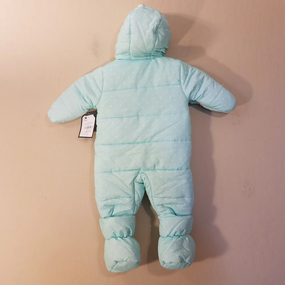 Oshkosh Baby Girl Bunting Pram Suit w Snap Off Booties 0-3 months Snowsuit NEW‎